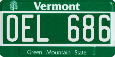 VT license plate OEL686