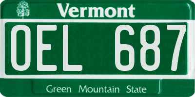 VT license plate OEL687