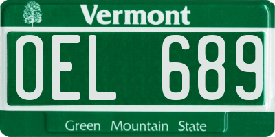 VT license plate OEL689