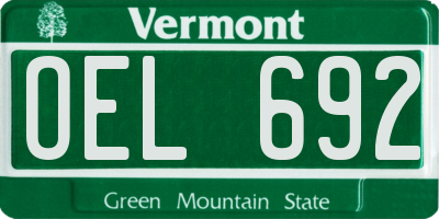 VT license plate OEL692