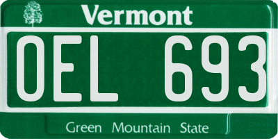 VT license plate OEL693
