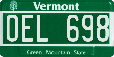 VT license plate OEL698