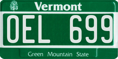VT license plate OEL699