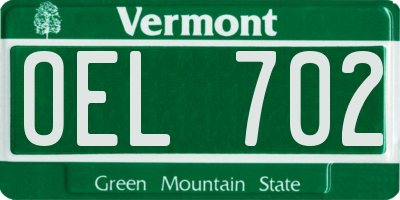 VT license plate OEL702
