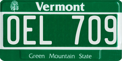 VT license plate OEL709