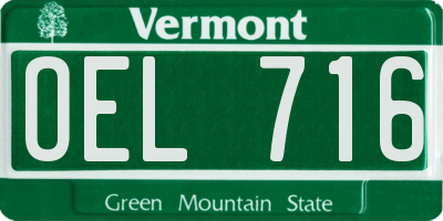VT license plate OEL716
