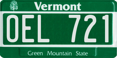 VT license plate OEL721