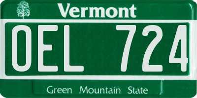 VT license plate OEL724