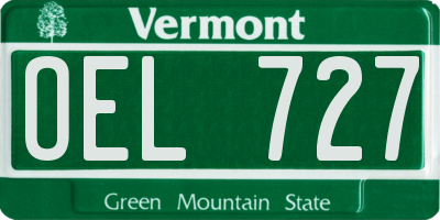 VT license plate OEL727