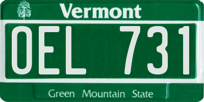 VT license plate OEL731