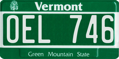 VT license plate OEL746