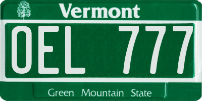 VT license plate OEL777