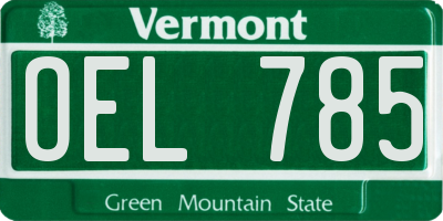 VT license plate OEL785