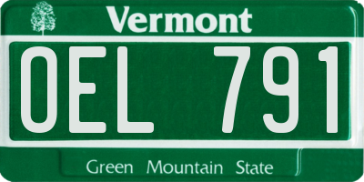 VT license plate OEL791