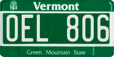 VT license plate OEL806