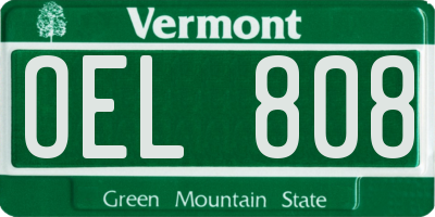 VT license plate OEL808