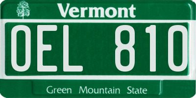 VT license plate OEL810