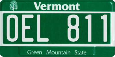 VT license plate OEL811