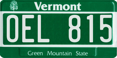 VT license plate OEL815