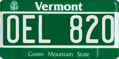 VT license plate OEL820
