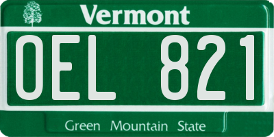 VT license plate OEL821