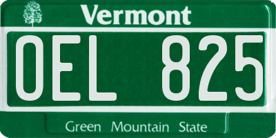 VT license plate OEL825