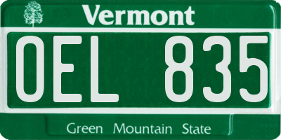 VT license plate OEL835