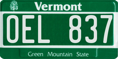 VT license plate OEL837