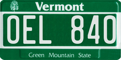 VT license plate OEL840