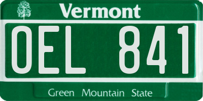 VT license plate OEL841