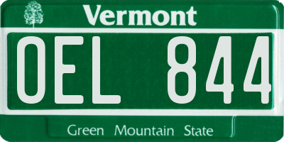 VT license plate OEL844