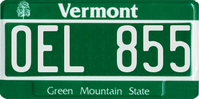 VT license plate OEL855