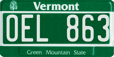 VT license plate OEL863