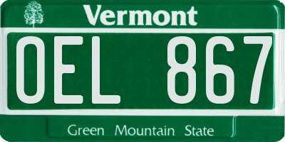 VT license plate OEL867