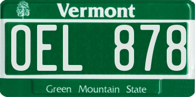 VT license plate OEL878