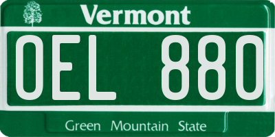 VT license plate OEL880