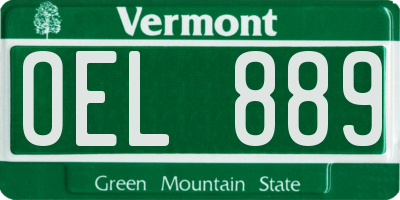 VT license plate OEL889