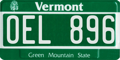VT license plate OEL896