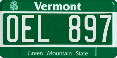 VT license plate OEL897