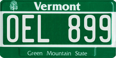 VT license plate OEL899