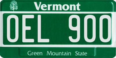 VT license plate OEL900