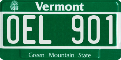 VT license plate OEL901
