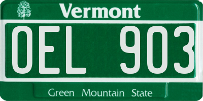 VT license plate OEL903