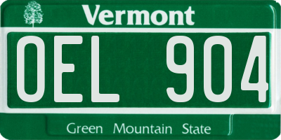 VT license plate OEL904