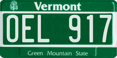 VT license plate OEL917