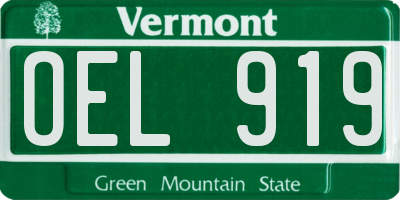 VT license plate OEL919