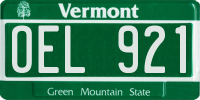 VT license plate OEL921