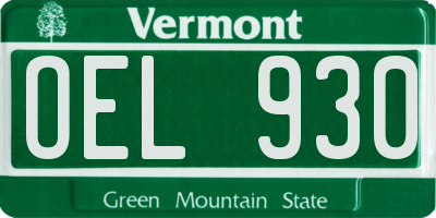 VT license plate OEL930