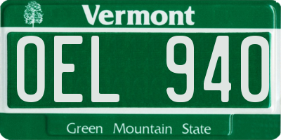 VT license plate OEL940