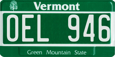 VT license plate OEL946